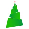 Christmas tree modern color stylized icon isolated on white background. Royalty Free Stock Photo